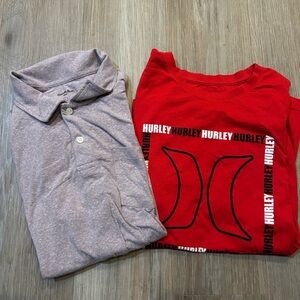 Men’s XL Shirt Bundle | Hurley Graphic Tee & Goodfellow Polo